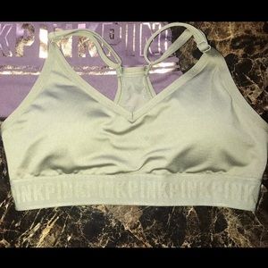 PINK: Green Sports Bra